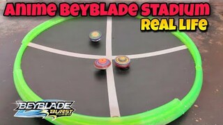 i made an beyblade burst anime stadium in real life | pocket toon