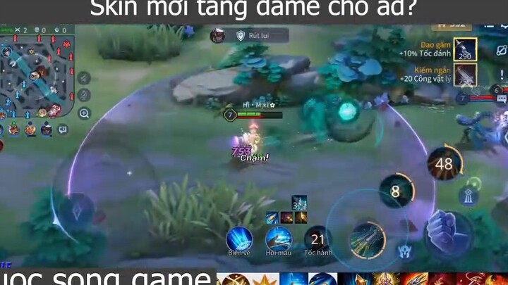 Skin mới tăng dame cho ad p1 #cuocsonggame