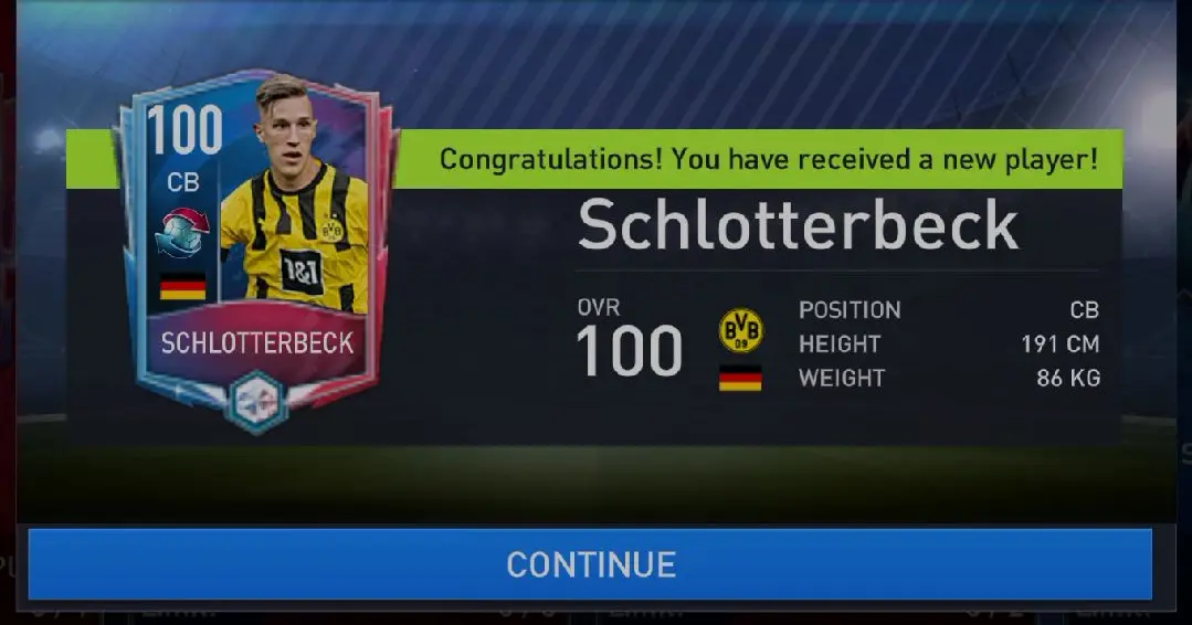 Unpackin Nico Schlotterbeck 100 On Fifa Mobile Bilibili