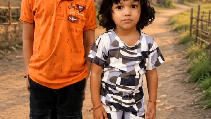 The two brothers and sisters gave water to a bird and then saved it and let it fly away.