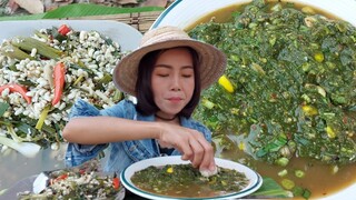 ลาบเทาแซ่บๆใส่หัวหอย เอาะไข่มดแดงมันๆ แซ่บๆกลางท่งคือเก่าพี่น้อง12/มีนาคม/64
