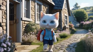 Cat on a Bike: Riding to School | Cat Goes to School