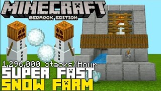 Minecraft Bedrock: Super Fast Snow Farm! Zero-Tick Farm! MCPE, Windows 10, Xbox, PS4