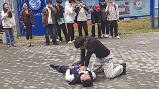 小伙在大学里跳街舞，这波操作太秀了！