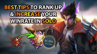 Best Tips To Help You Rank Up In Solo - Even In 4vs5 & No Tank | MLBB