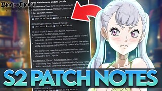 SEASON 2 *GLOBAL* PATCH NOTE IS INSANE! NO STORY TIX & GSSR SKILL PAGE BANNER? - Black Clover Mobile