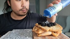 ASMR EATING SOUNDS - ORGANIC BLACKBERRY FRENCH TOAST & COLORING MANDALA FLOWER.