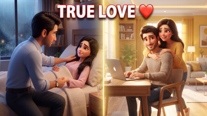 [3D AI Animation] Caring Husband Takes Care of His Sick Wife😍 | Heartwarming Romantic Story😘