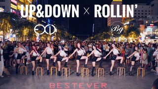 EXID-'UP&DOWN'+BRAVE GIRLS-'Rollin''越南街头双舞台超棒翻跳kpop dance cover by BESTEVER