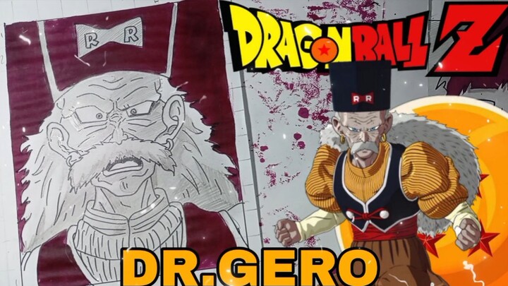 menggambar karakter anime dragonball, Dr. Gero