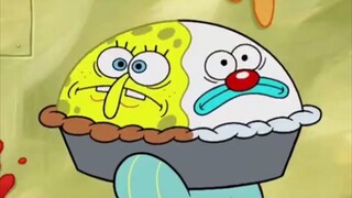 Spongebob dibuat menjadi kue, diuleni dengan rolling pin dan disajikan sebagai paket takeaway, murah