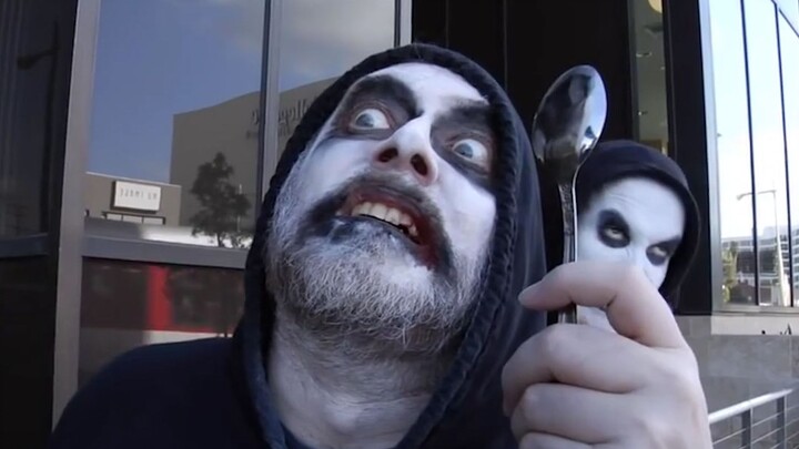 The killer hits his target 40,000 times with a spoon every day, and even a helmet doesn't help. "The