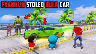 Franklin & Shinchan Stealing  Hulk Super Powerful Flying Car | In GTA 5😱In Telugu | #gta5