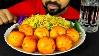 Eating VEG NOODLES, Boiled EGG FRY and GREEN CHILI ASMR MUKBANG EATING SHOW | #LiveToEATT