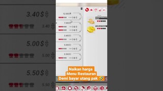 Naikan Harga Menu Makanan Demi Nutup Hutang 🤣 #shorts #tiktok #meme #games #simulator #tycoon #food