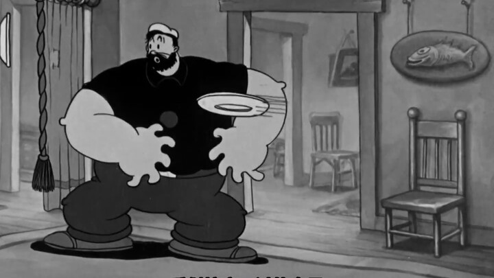 Two lickers came to Oliver to show their affection, and finally Popeye used his superpowers to win O