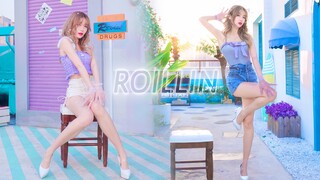 夕阳下的黄昏少女，吊带和牛仔裤更配噢~  肉0来袭 Rollin-Brave Girls