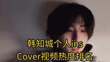 韩知城个人insCover视频热度排名,80%的视频均已达成千万播放,基本每个视频都得到原唱的认可,Cover之王