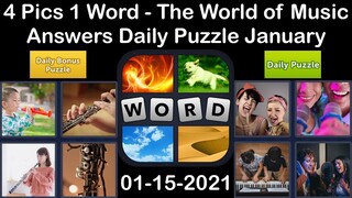 4 Pics 1 Word - The World of Music - 15 January 2021 - Answer Daily Puzzle + Daily Bonus Puzzle