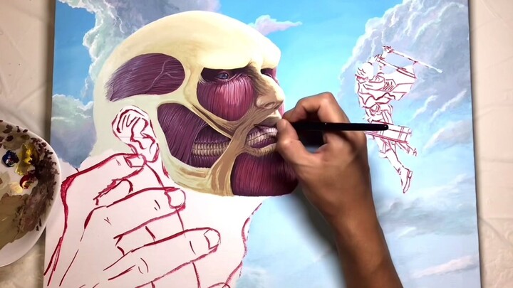 What if manga characters came to reality? Realistic portrait of an oversized giant