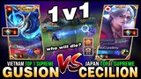WTF? Insane 1v1?! Vietnam Top 1 Supreme Gusion vs. Japan Top 1 Supreme Cecilion ~ Mobile Legends