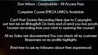 Don Wilson Course Gearbubble – All Access Pass download