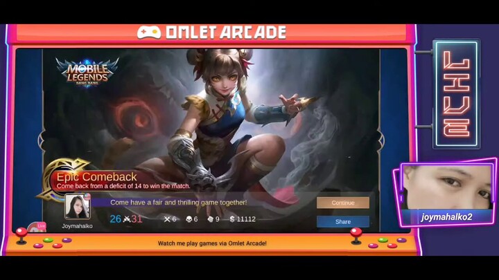 Watch me stream Mobile Legends: Bang Bang on Omlet Arcade!