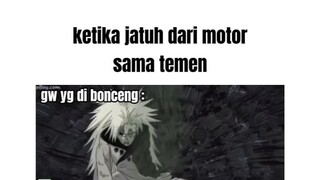 ketika jatuh dari motor sama temen sendiri 🤭