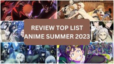 Top List Anime Summer 2023