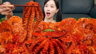 가리비 폭탄 낙지 꽃게 해물찜 먹방 Scallop Bomb! Small Octopus Crab Spicy Seafood Boil Recipe Mukbang ASMR Ssoyoung