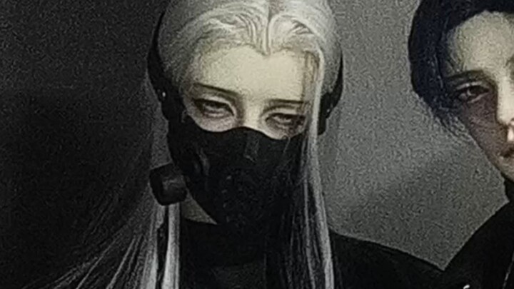 【BJD】White Long Hair + Mask + Downward Triad Eyes (Sure you’re not going to click in?)