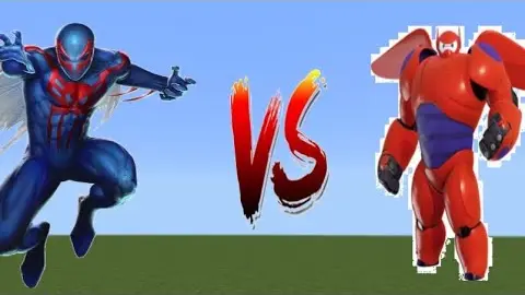 Spiderman 2099 vs Baymax in Minecraft PE - Bilibili