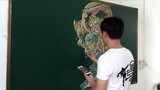 [Painting]Draw the Characters of <One Piece> on the Blackboard