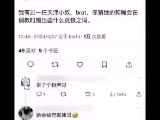 There was this little “Tianjin slave girl” — guess what vicious, ruthless words her dog would bark o