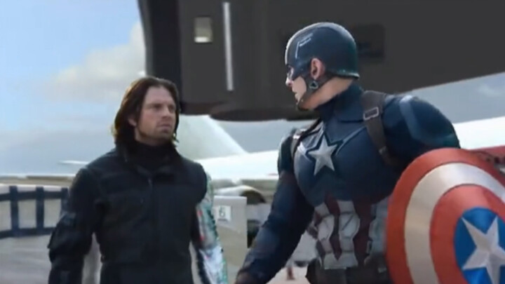 Marvel deleted scene, Winter Soldier shows off his shield to save Captain America!