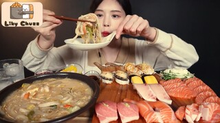 Cá hồi & Sushi các loại Mukbang #amthuc