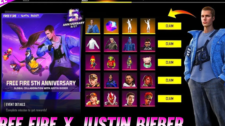 ฟรีไฟร์ X จัสติน บีเบอร์ ! FREE FIRE ฉลองครบรอบ 5 ปีความร่วมมือระดับโลกกับจัสติน บีเบอร์