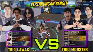 PERTARUNGAN SENGIT TRIO LAWAK VS TRIO MONSTER!! GUA MODE JOKI PC LETDA HYPER AUTO MVP!!🔥