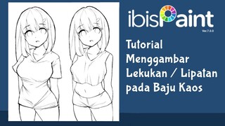 Tutorial Cara Menggambar Lipatan/Lekukan baju Kaos Perempuan Anime di Ibis Paint X