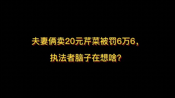 A couple was fined 66,000 yuan for selling celery worth 20 yuan—what are the enforcers thinking?