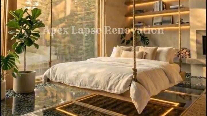 home Stunning Epoxy River Floor with Floating Bed #DIY #renovation