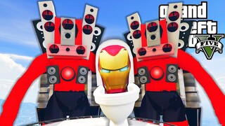 Titan Speaker ปะทะ ไอ้หัวส้วมไอร่อนแมน Skibidi toilet |GTA V Mod