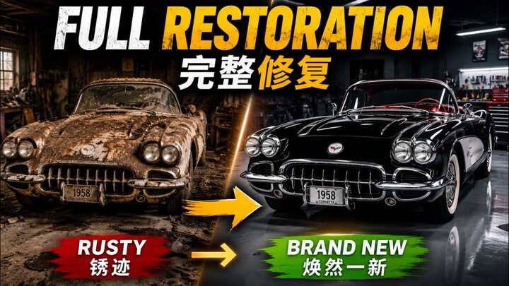 FULL RESTORATION: Rusty 1958 Corvette Reborn | 完整修复：锈迹斑斑的1958 Corvette重获新生