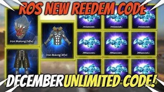 ROS NEW REEDEM CODE DECEMBER 10 2021 | ROS FREE DIAMONDS (ROS CODE UPDATE)