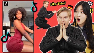 Korean Teen and Germany guy React To 'Buss It Challenge TikTok' 🔥