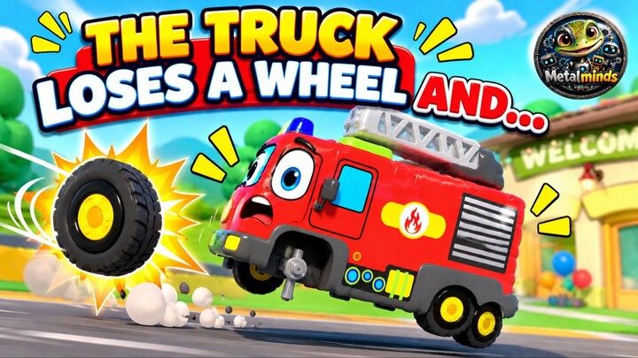 The Fire Truck Loses a Wheel! 😱🚒💨 | Funny 3D Cartoon for Kids