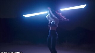 So cool—laser sword moves designed by a foreign girl