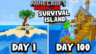I Survived 100 Days on a SURVIVAL ISLAND in Minecraft Hardcore...