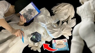 お尻が主役!?【等身大】2B【ニーアオートマタ】100均石粉粘土でフィギュア作ってみた[Life-sized]2B[NieR:Automata]Make 1$clay sculpture figure