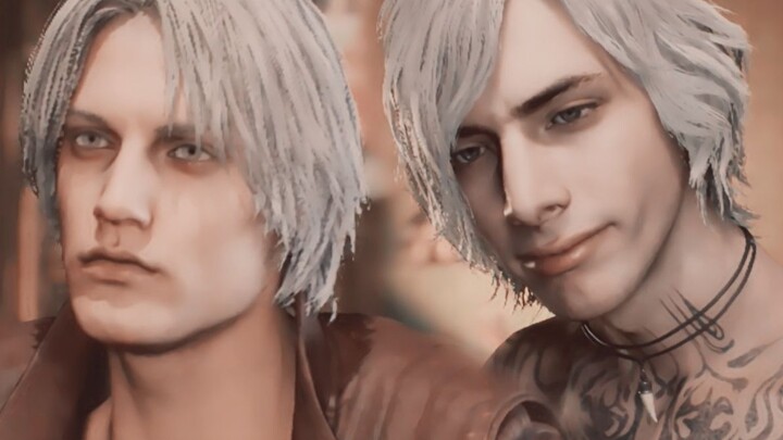 [Devil May Cry 5 / DMC5] White Hair V x Vergil Face Dante "I Heart U"